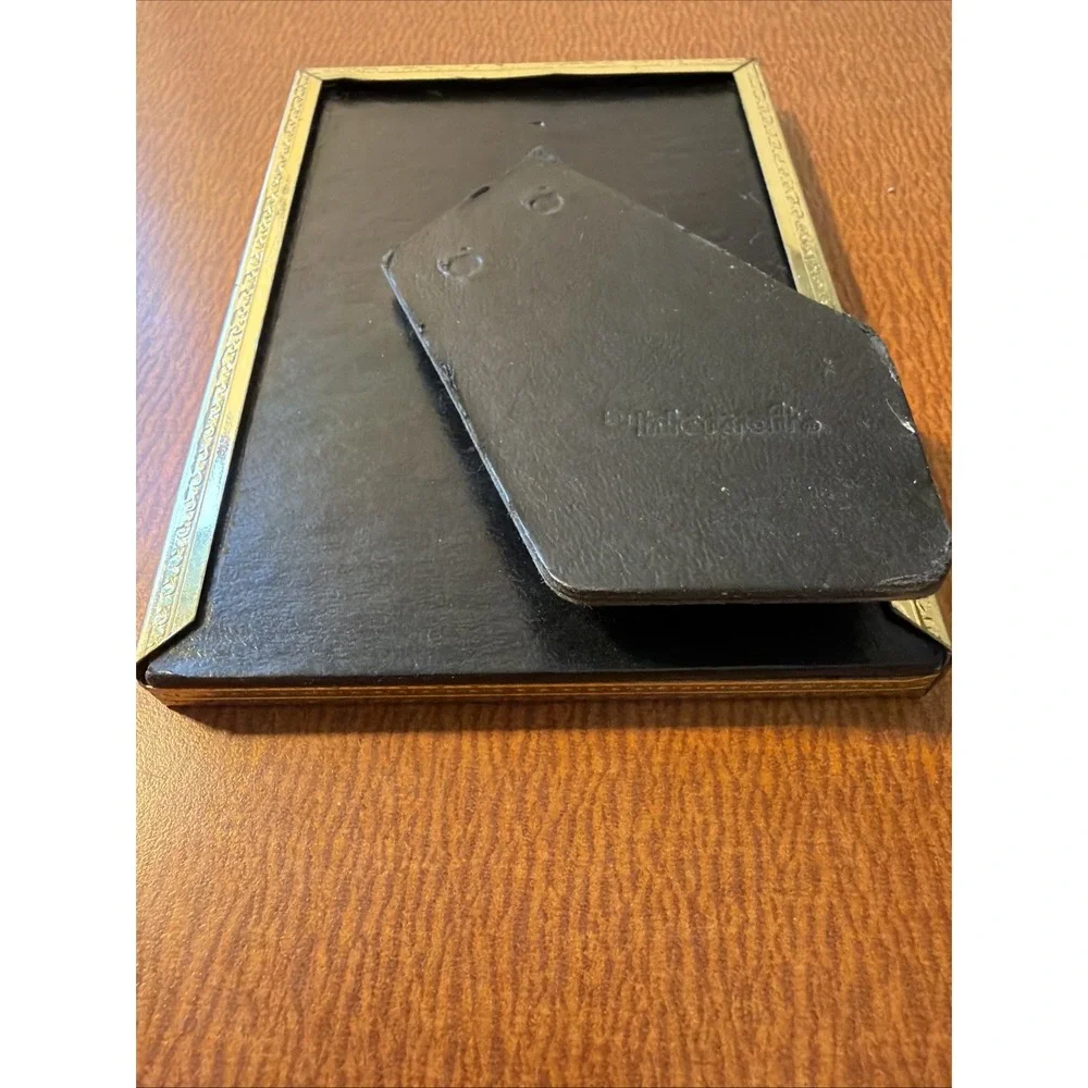 Vtg MCM Gold Tone Free Standing Picture Frame 3.5
